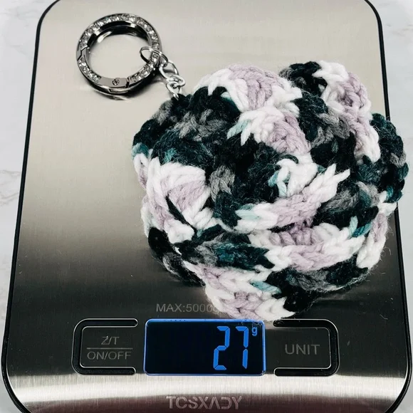 Marble Crochet Flower Bag Charm - Picture 5 of 5